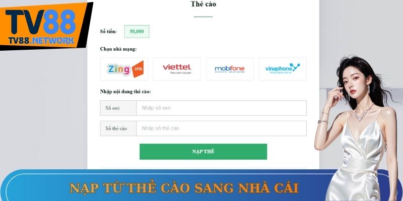 Chuyển vốn nhanh từ thẻ cào